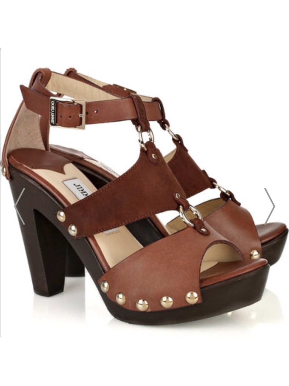 Jimmy Choo Ursula brown platform sandals